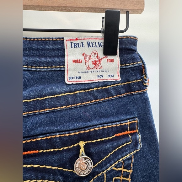 True Religion Stella Sn Flap Mid Rise Skinny Dark Wash Size 27 - Picture 4 of 8